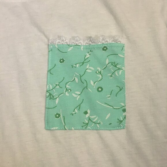 White Jersey Minty Pocket Cotton Pastelcore Top - Picture 4 of 11